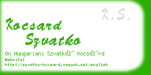 kocsard szvatko business card
